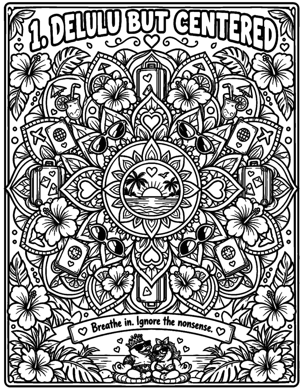 Preview of Delulu But Centered free Mandala Edition coloring page